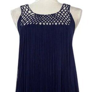 Boston Proper Sleeveless Crochet Fringe Top - Small
